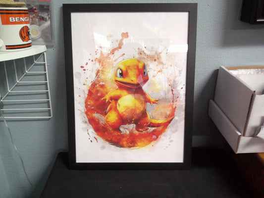 Framed Canvas - Pokemon - Charmander - 12x16