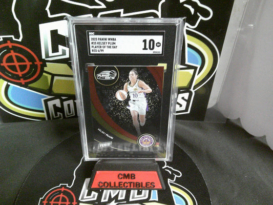 2025 Panini WNBA #25 Kelsey Plum Player Of The Day Red 6/99. SGC 10