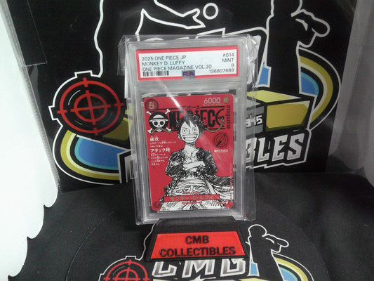 2025 ONE PIECE JP MONKEY D. LUFFY ONE PIECE MSGAZINE VOL.20 PROMO. PSA 9