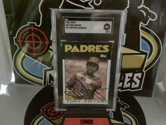 1986 Topps #10 Tony Gwynn SGC Certified Autograph