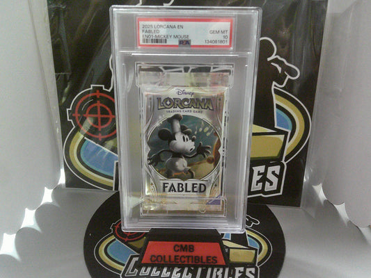 2025 Lorcana EN Fabled EN01- Mickey Mouse - PSA GEM MT 10