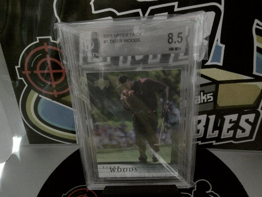 2001 Upper Deck #1 Tiger Woods - Beckett 8.5 NM-MT+