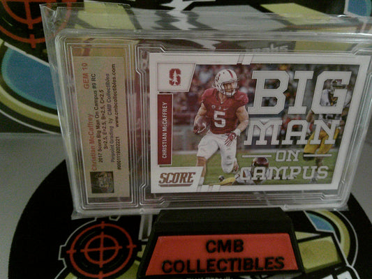 2017 Score Big Man #9 RC - Christian McCaffrey - Grade Gem 10