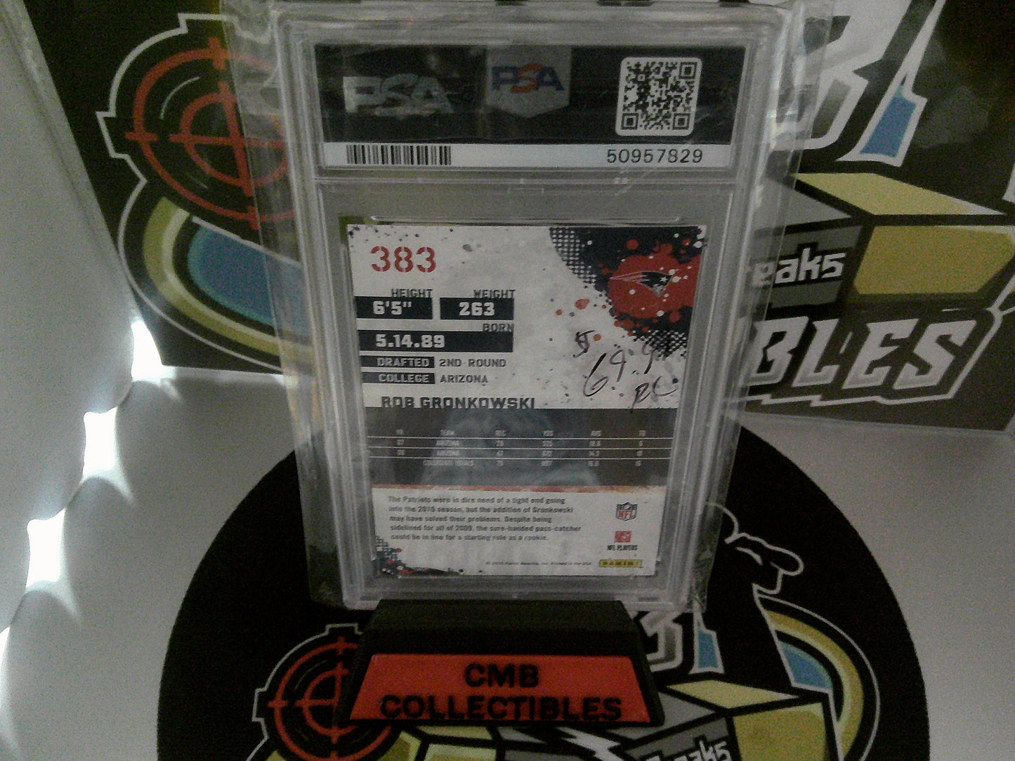 2010 Score #383 Rob Gronkowski - PSA 9 Mint