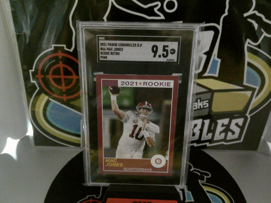 2021 Panini #66 Mac Jones Score Retro Pink - SGC 9.5 MT+