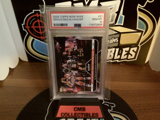 2025 Topps Now WWE Grace/Giulia/Vaquer #21 PSA 10