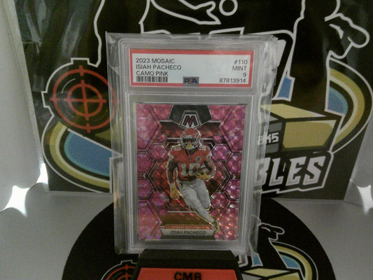 2023 Mosaic #110 Isiah Pacheco Camo Pink - PSA 9 MT