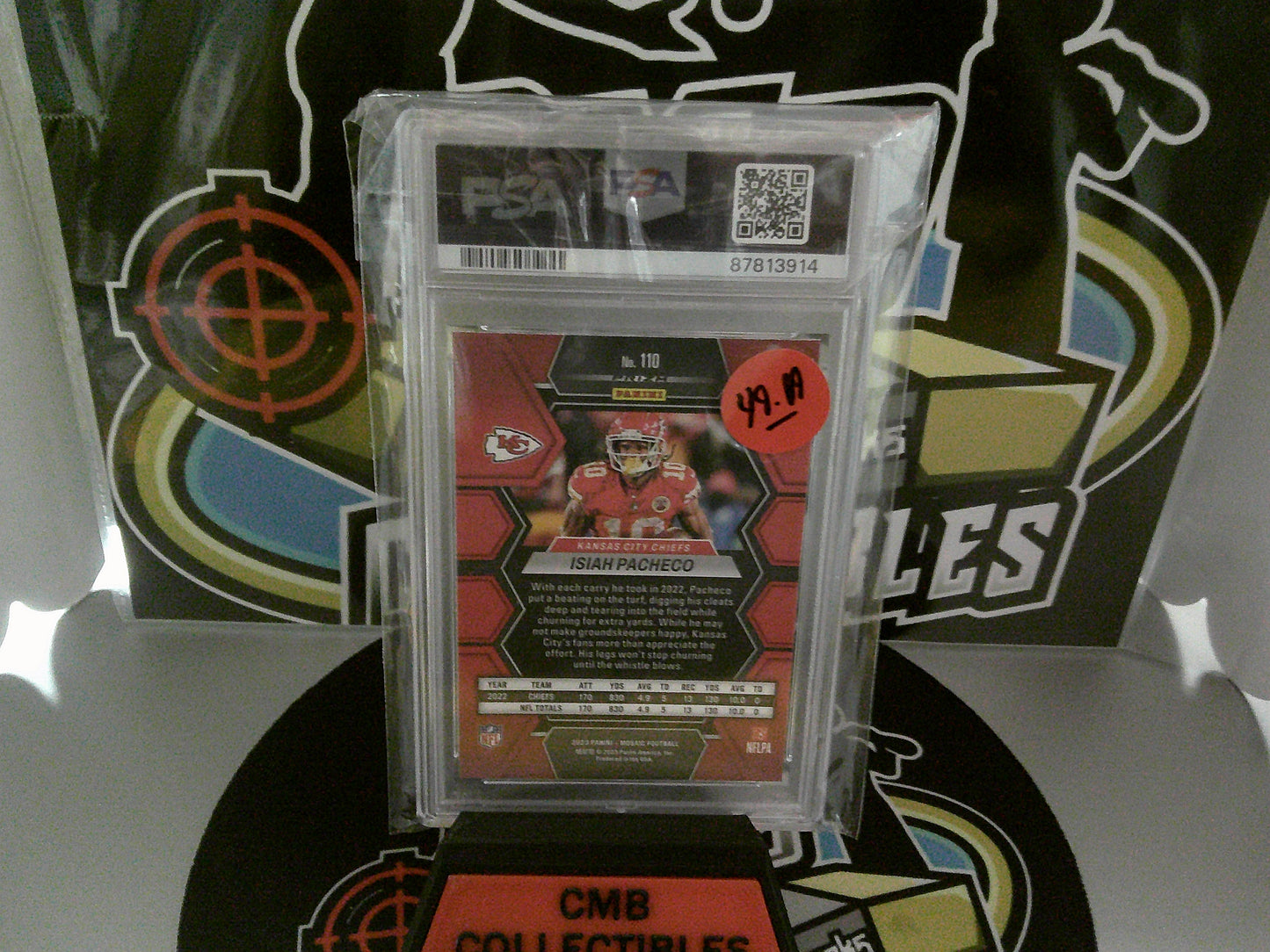 2023 Mosaic #110 Isiah Pacheco Camo Pink - PSA 9 MT