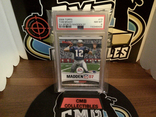 2006 Topps Tom Brady EA Sports Madden 07 #13 PSA 8