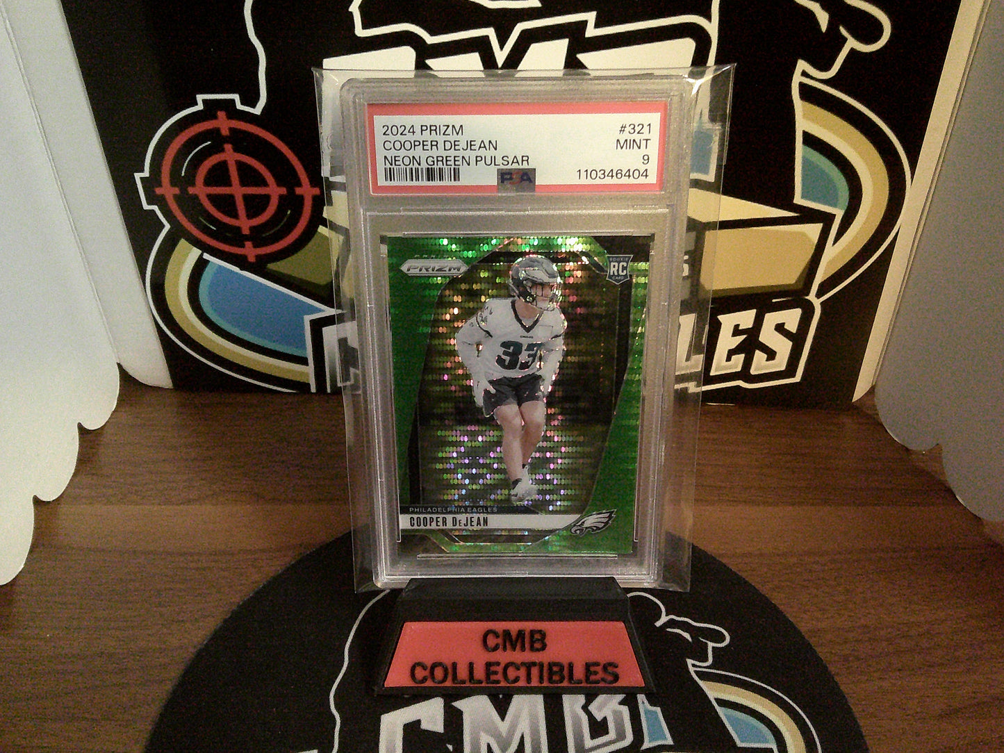 2024 Prizm Cooper De Jean Neon Green Pulsar #321 PSA 9