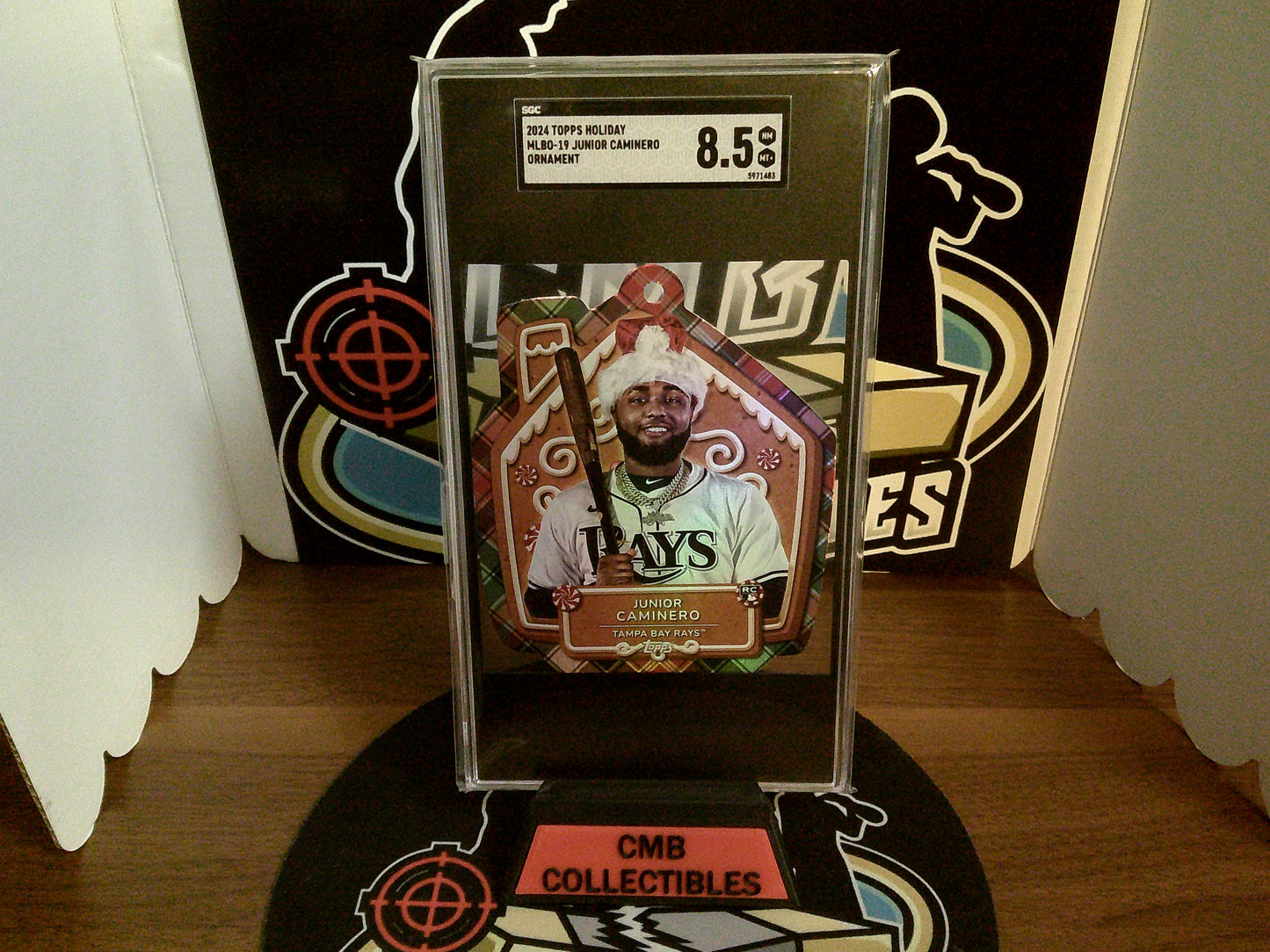 2024 Topps Holiday MLBO-19 Junior Caminero Ornament SGC 8.5