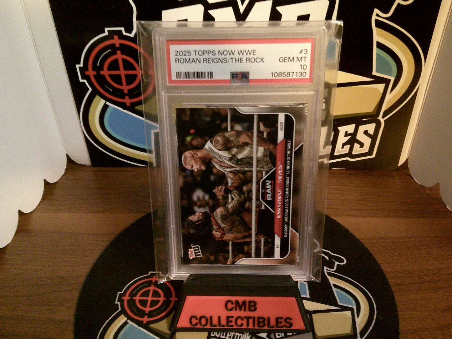 2025 Topps Now WWE Roman Reigns/The Rock #3 PSA 10