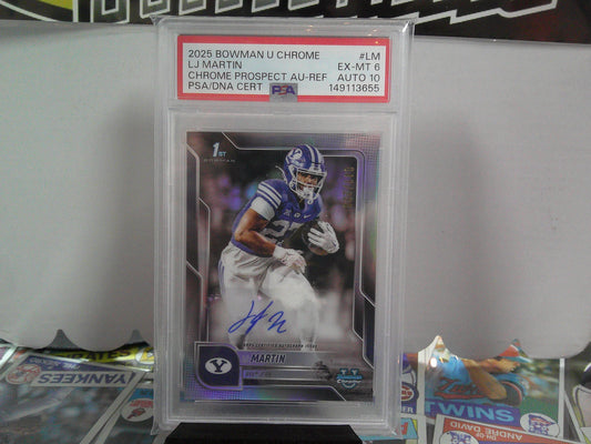 2025 BOWMAN LJ MARTIN CHROME 041/299 PSA CERTIFIED AUTO10