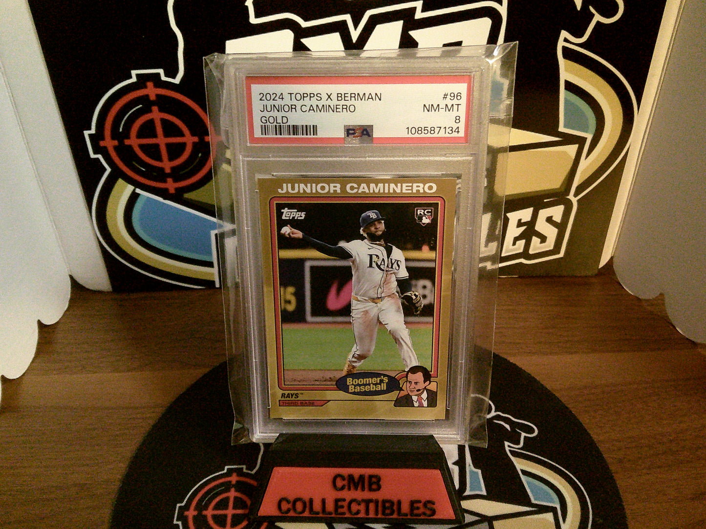 2024 Topps X Berman Junior Caminero Gold #96 PSA 8