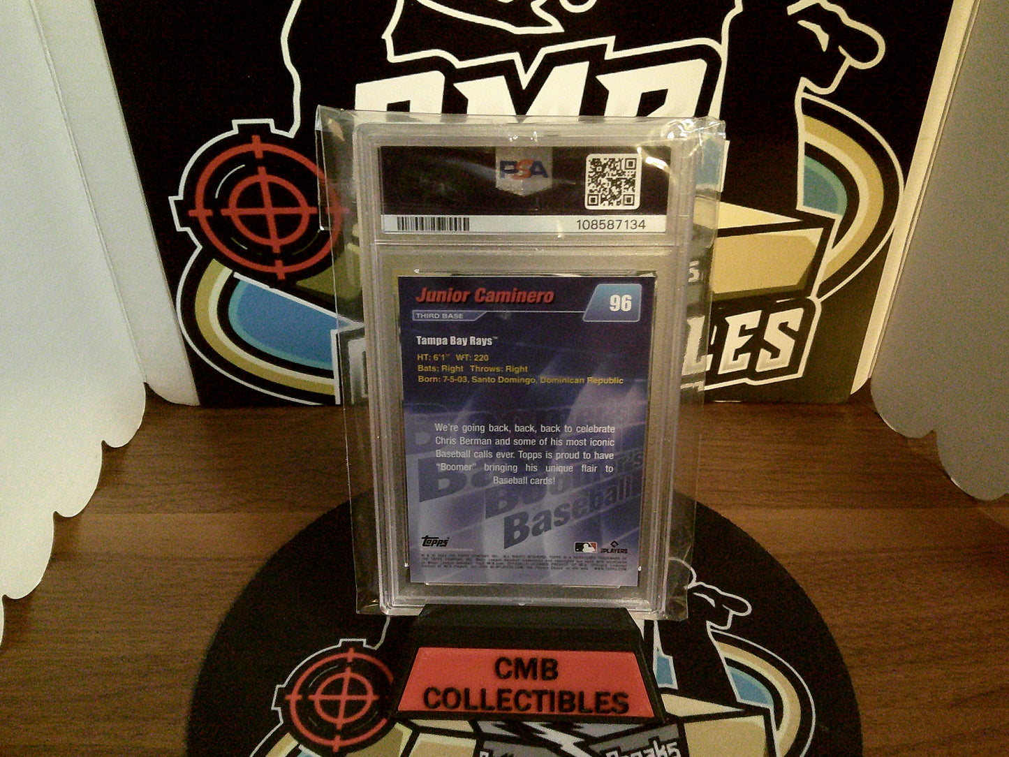 2024 Topps X Berman Junior Caminero Gold #96 PSA 8