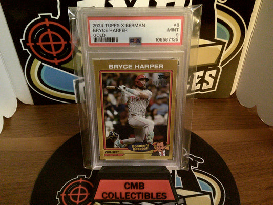2024 Topps X Berman Bryce Harper Gold #8 PSA 9