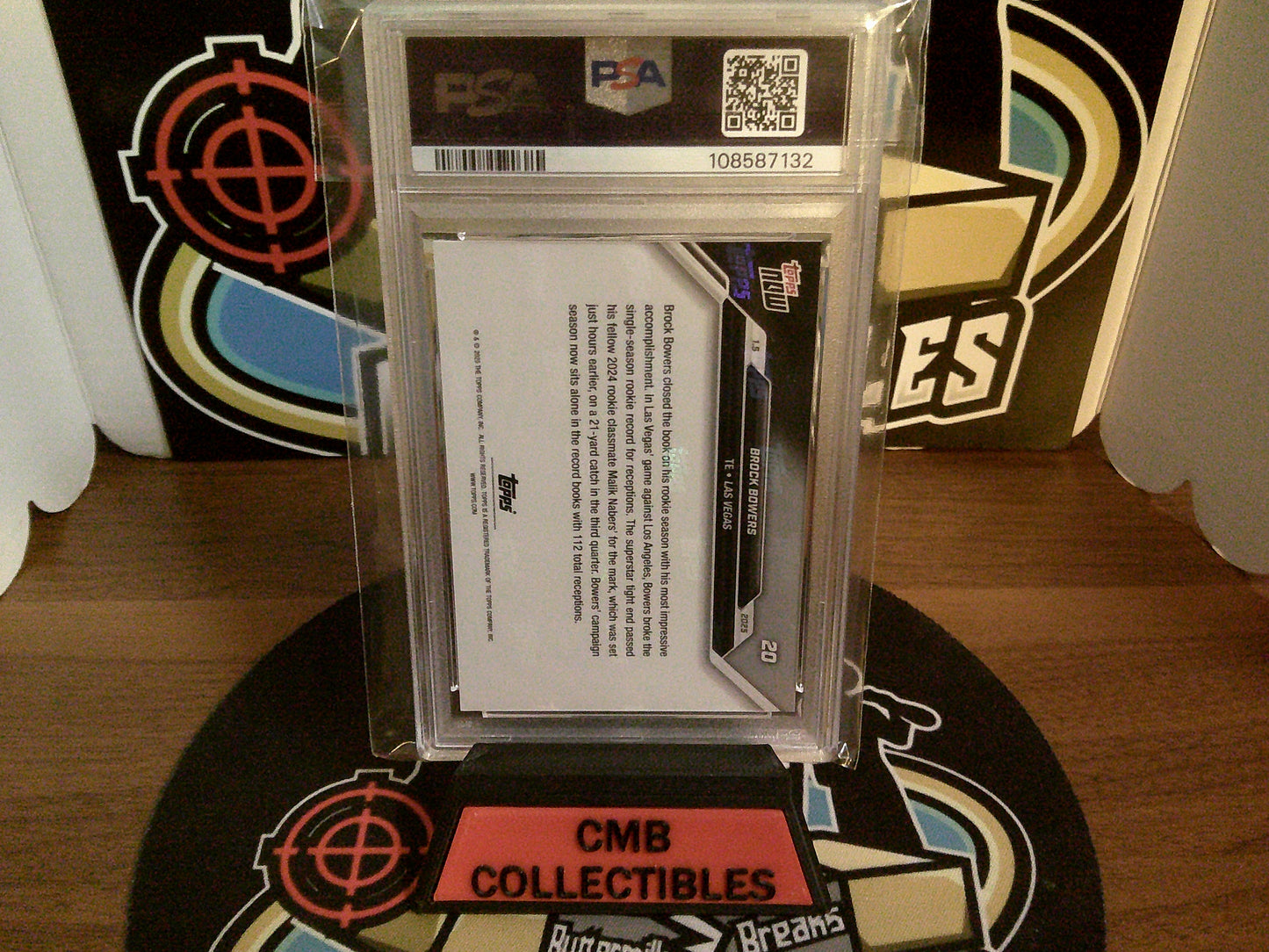 2024 Topps Now Brock Bowers Purple #20 PSA 9