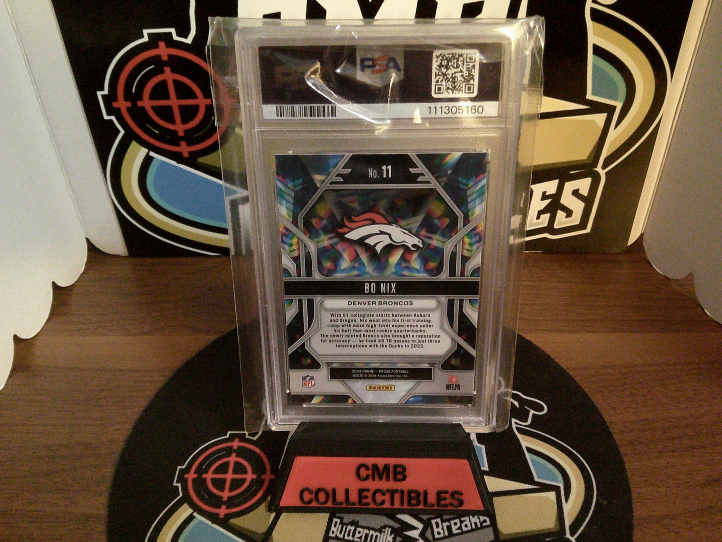 2024 Prizm Bo Nix Prizmatic #11 PSA 10