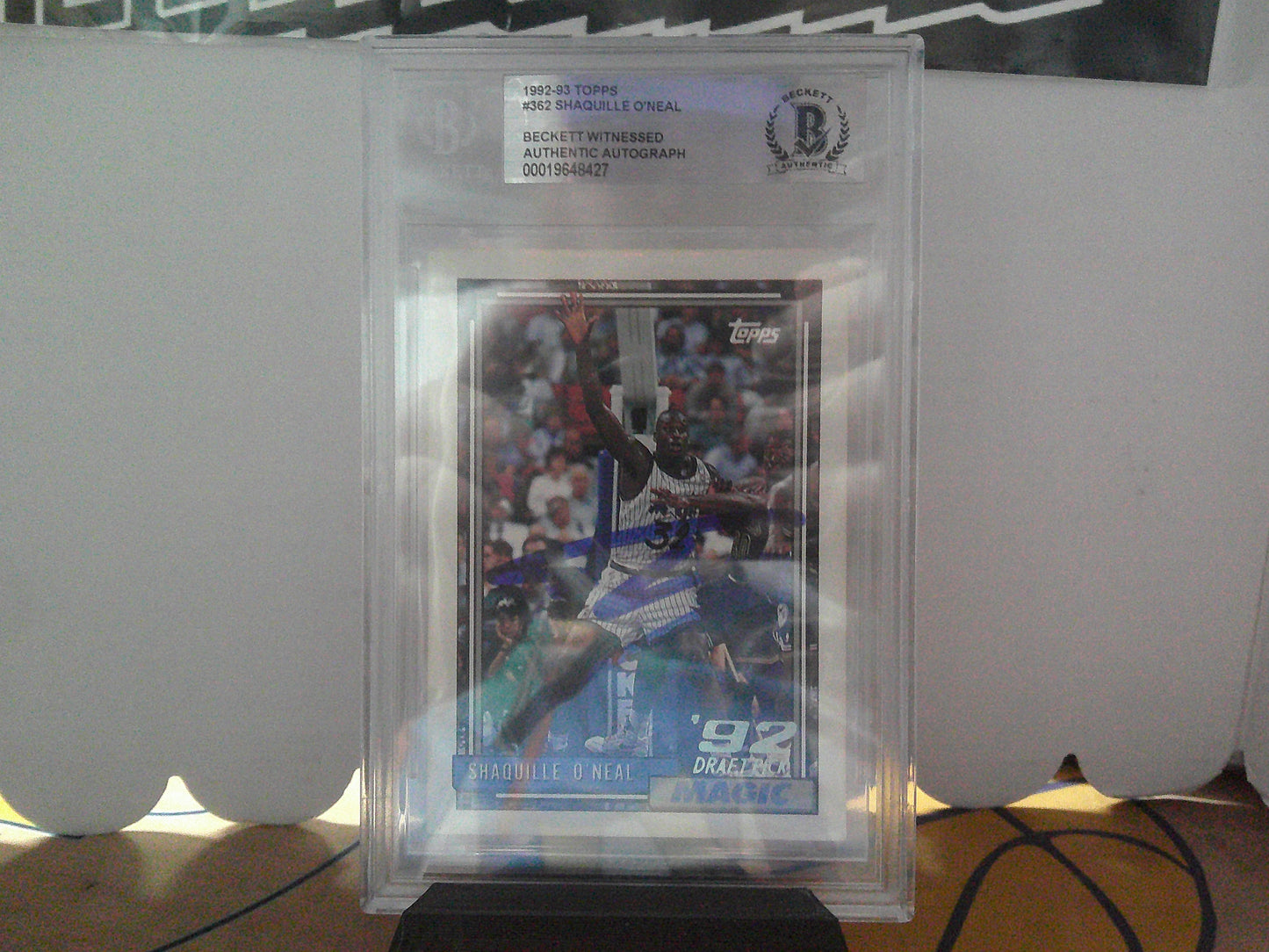 1992-93 TOPPS SHAQUILLE O'NEAL AUTO BECKETT AUTH