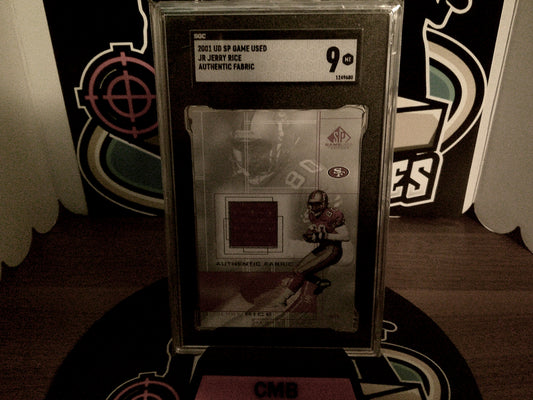 2001 UD SP Game Used Jr Jerry Rice Authentic Fabric SGC 9