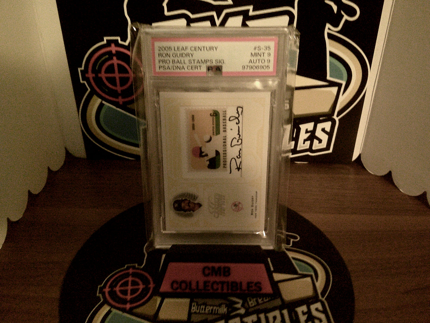2005 Leaf Century Ron Guidry Pro Ball Stamps Sig. PSA/DNA Cert Auto 9 PSA 9