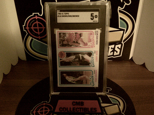 1980-81 Topps #165 Brown/Bird/Brewer SGC 5