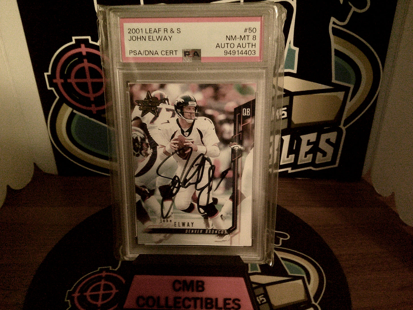 2001 Leaf R & S John Elway PSA/DNA Cert #50 PSA 8