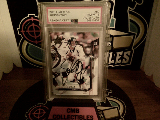 2001 Leaf R & S John Elway PSA/DNA Cert #50 PSA 8