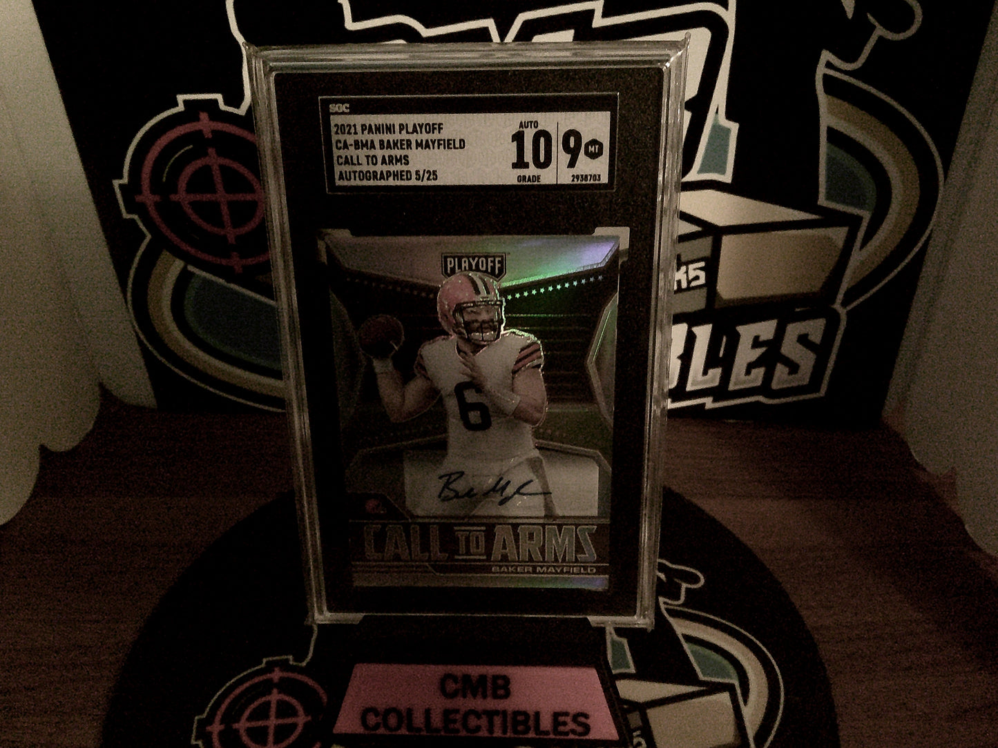 2021 Panini Playoff CA-BMA Baker Mayfield Call to Arms Autographed 5/25 Auto 10 SGC 9