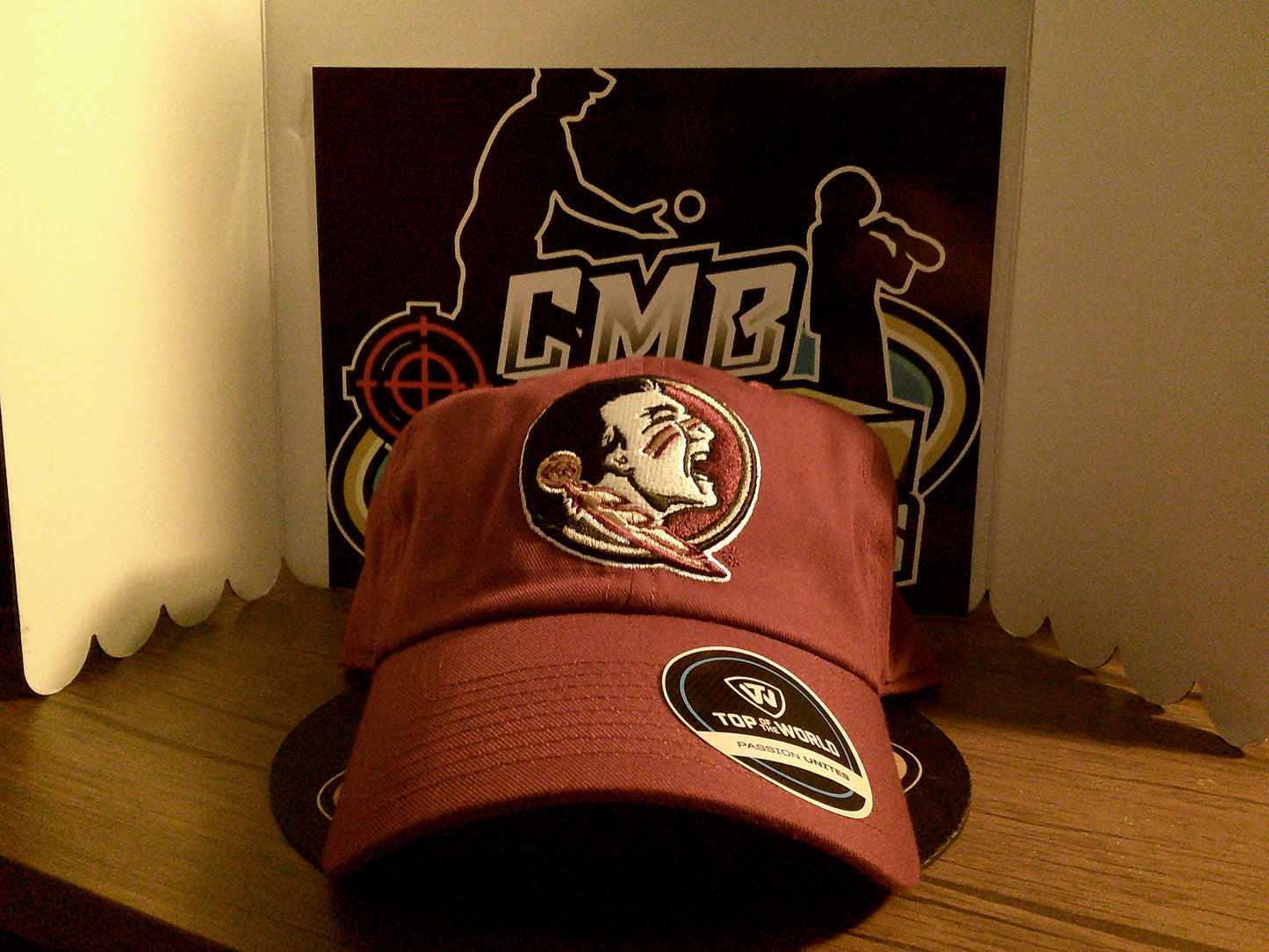 Florida State Seminoles Top of the World Staple Logo Adjustable Hat-Garnet