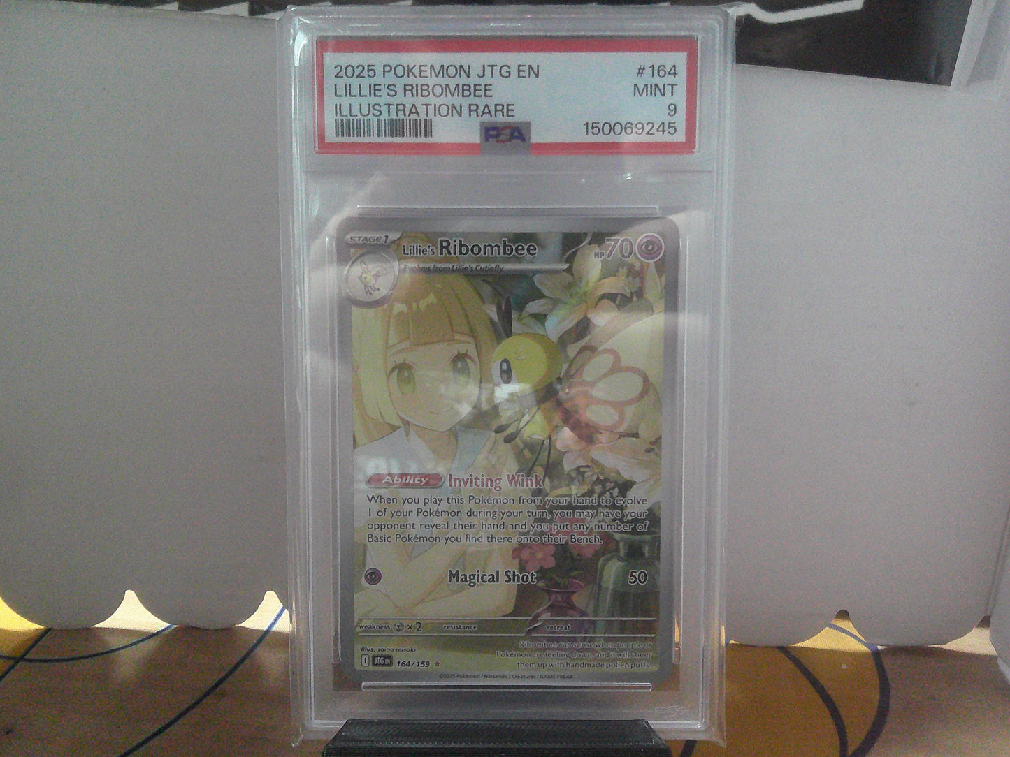 2025 POKEMON JTG LILLIES'S RIBOMBEE PSA 9