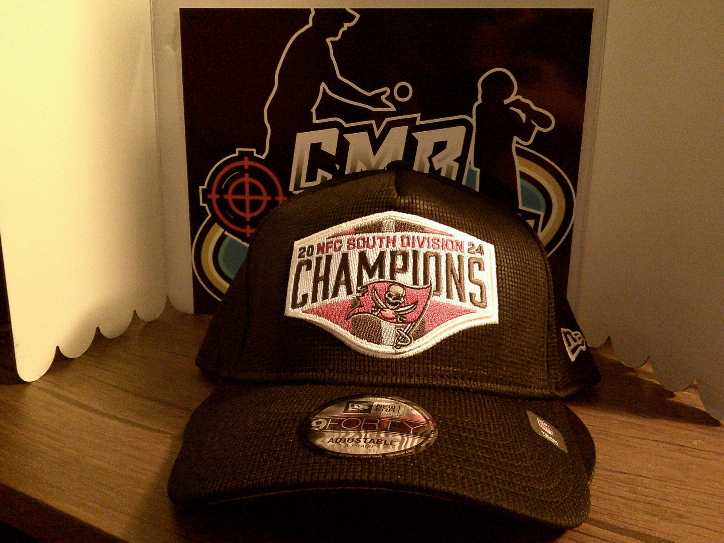 Tampa Bay Buccaneers New Era 2024 NFC South Division Champions Locker Room 9FORTY A-Frame Adjustable Hat-Black