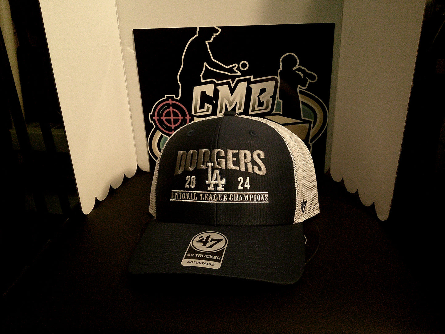 Los Angeles Dodgers '47 2024 National League Champions Trucker Adjustable Hat-Royal