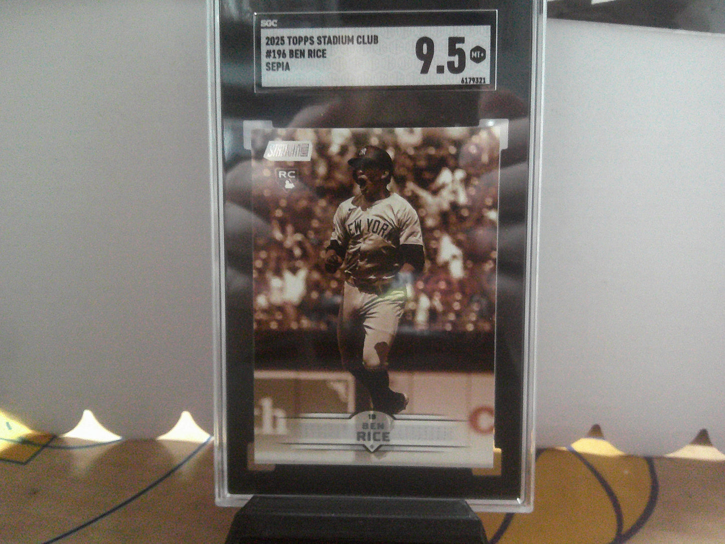 2025 TOPPS STADIUM CLUB 196 BEN RICE SEPIA SGC 9.5