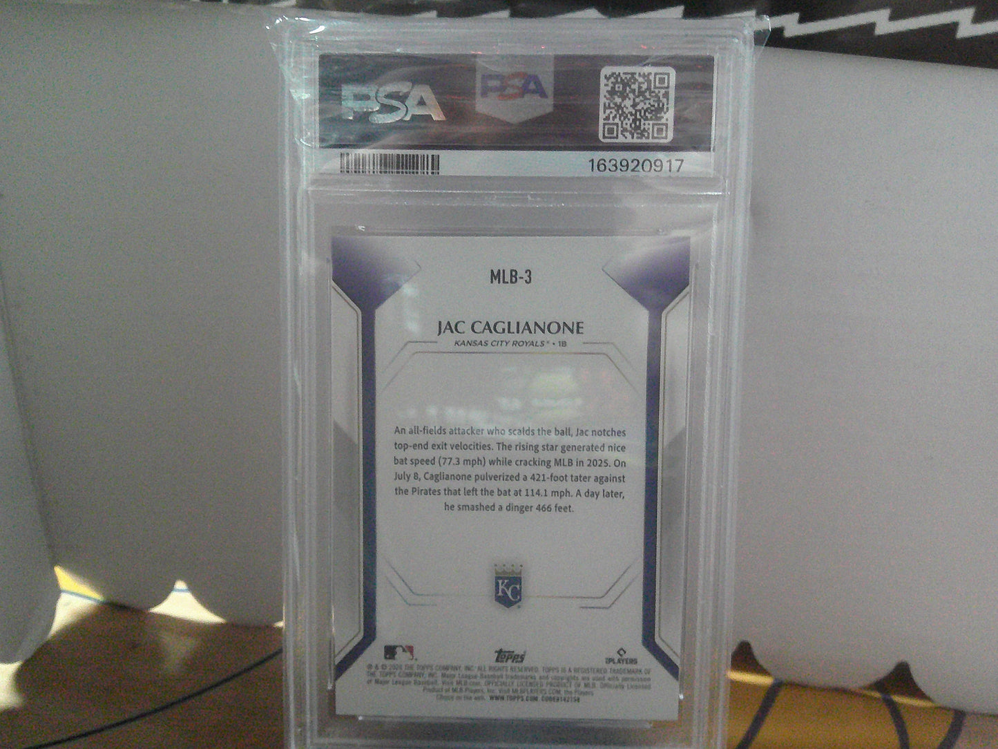 2026 TOPPS COLLECTOR KIT JAC CAGLIANONE PSA 9
