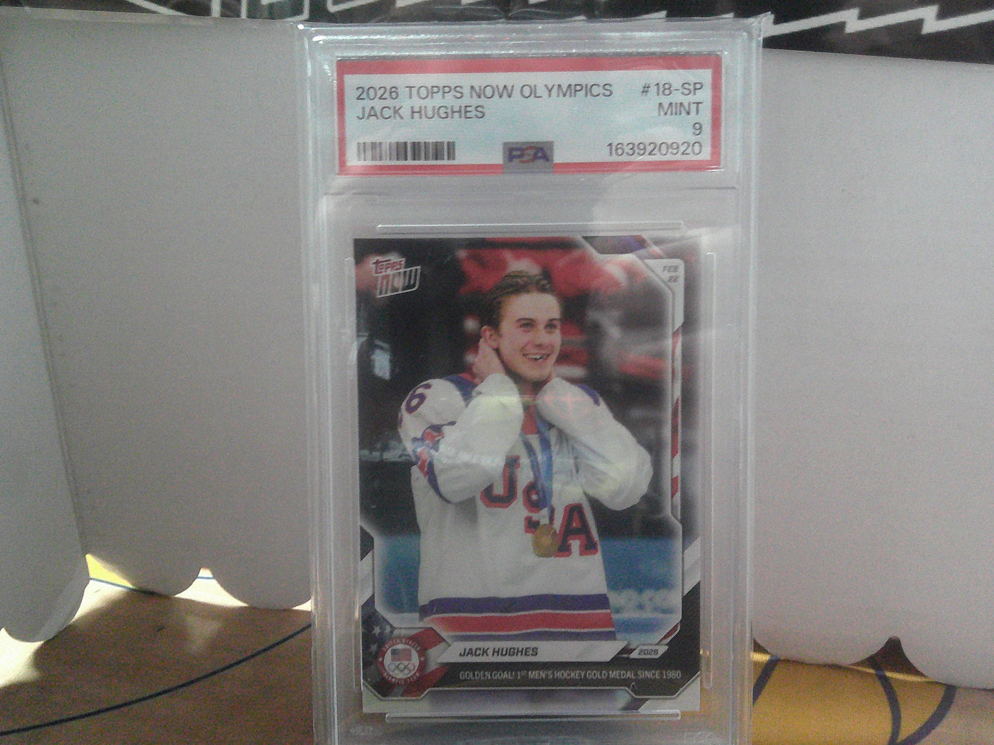 2026 TOPPS NOW OLYMPICS SHORT PRINT JACK HUGHES PSA 9