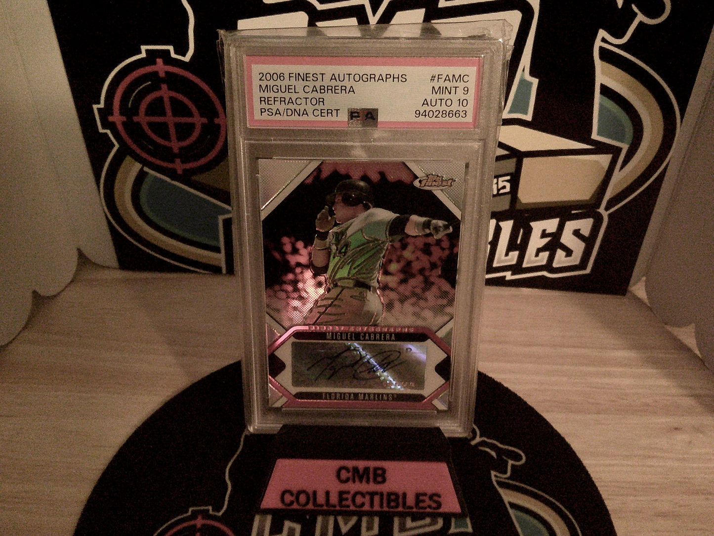 2006 Finest Autographs Miguel Cabrera Refractor PSA/DNA Cert #FAMC PSA9 Auto 10