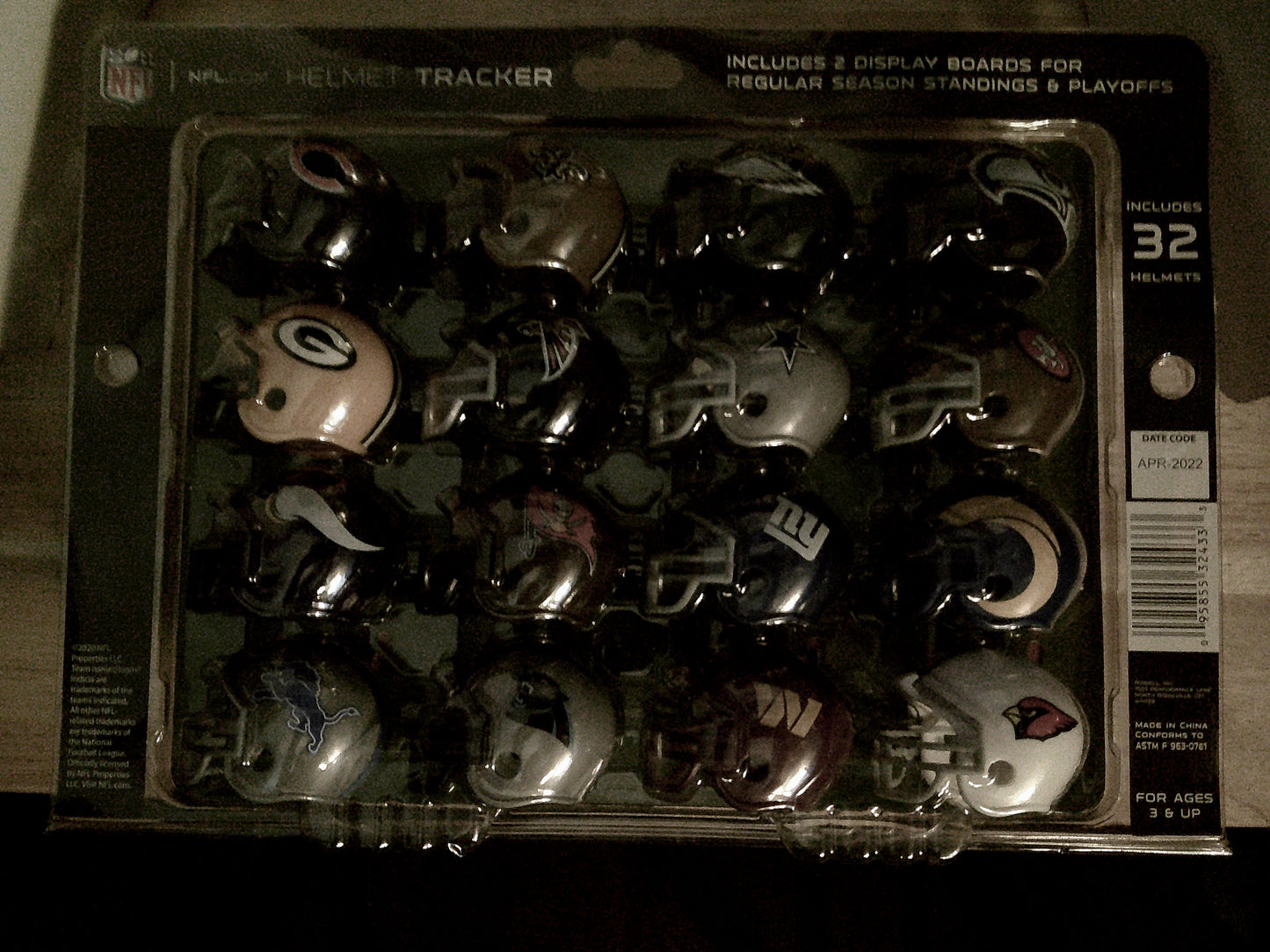 NFL Helmet Tracker 32 Helmets