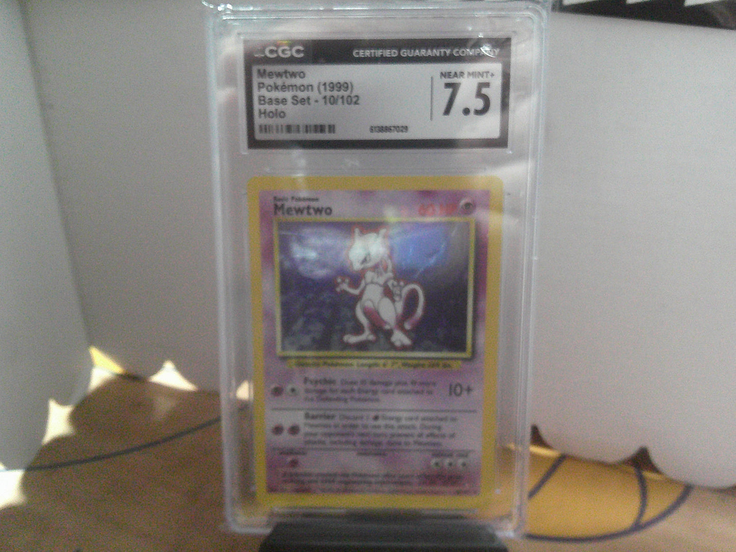 POKEMON BASE SET MEWTWO CGC 7.5