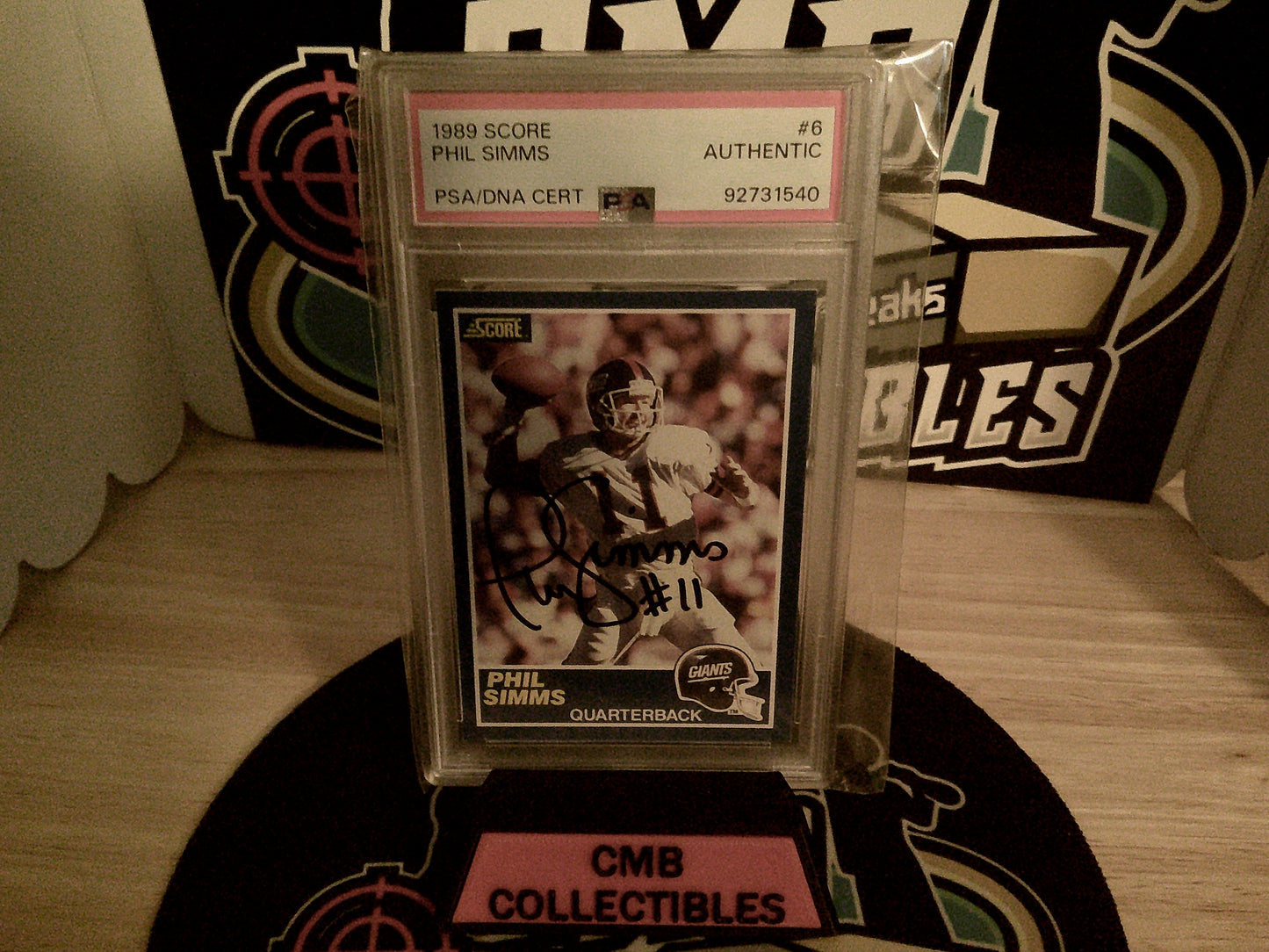 1989 Score Phil Simms PSA/DNA Cert #6 PSA Authentic