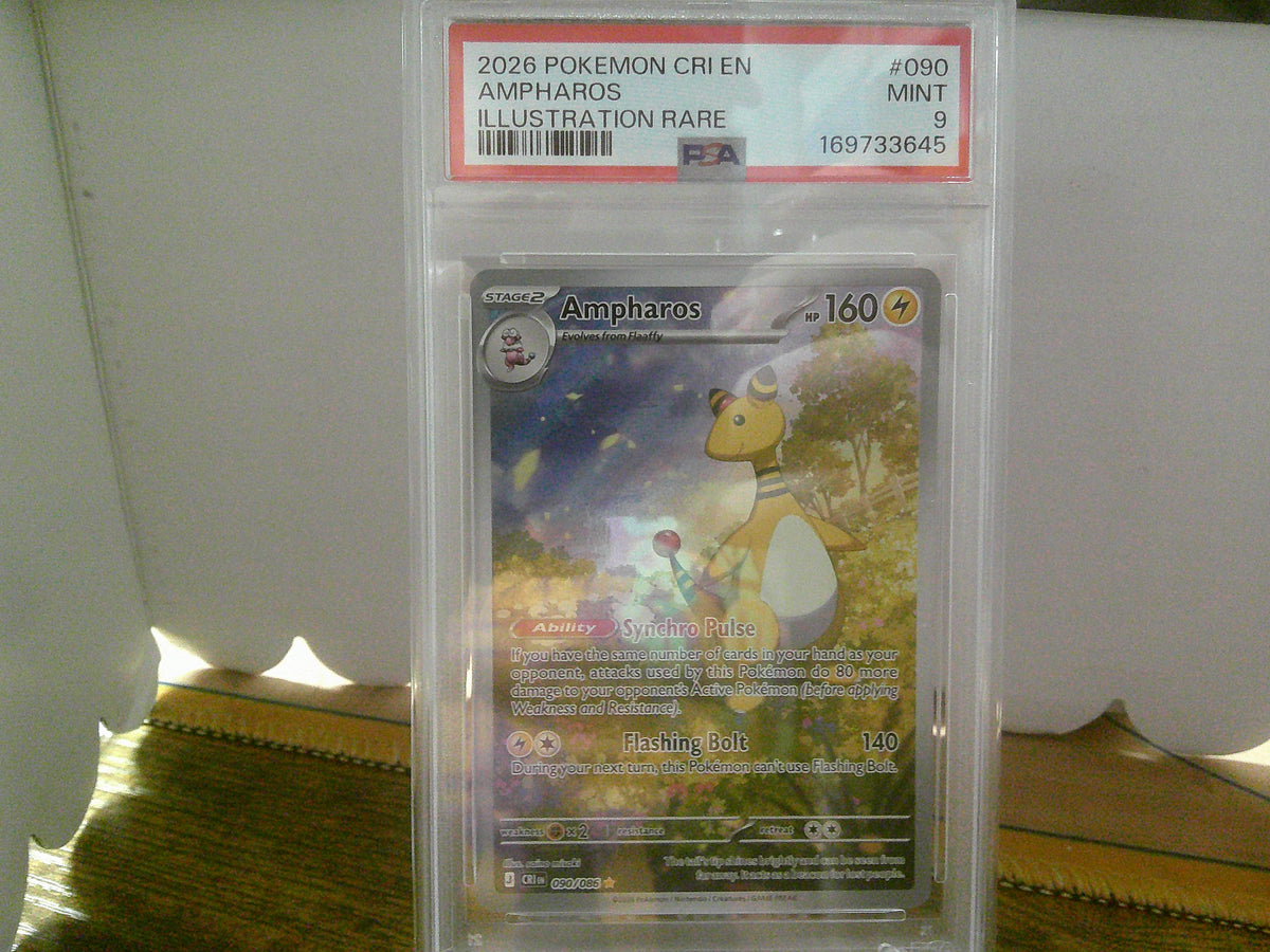 PSA 9 2026 POKEMON CHAOS RISING AMPHAROS ILLUSTRATION RARE