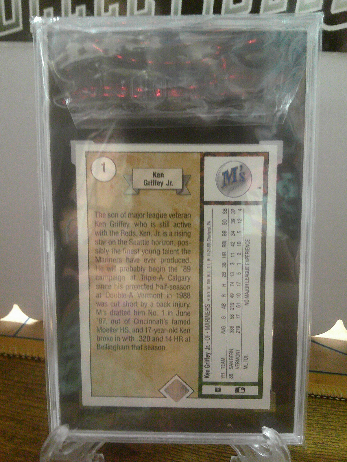 SGC 8 1989 UPPER DECK KEN GRIFFEY JR ROOKIE CARD