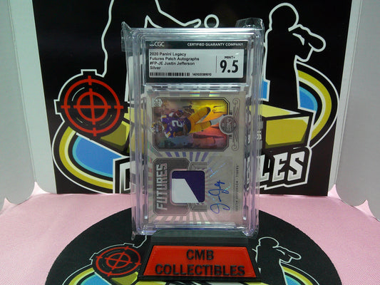 2020 Panini Legacy Futures Patch Autographs #FP-JE Justin Jefferson Silver CGC 9.5 Auto 10