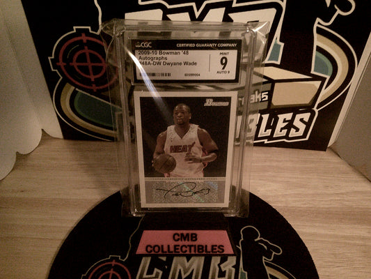 2009-10 Bowman '48 Autographs #48A-DW Dwayne Wade CGC 9 Auto 9