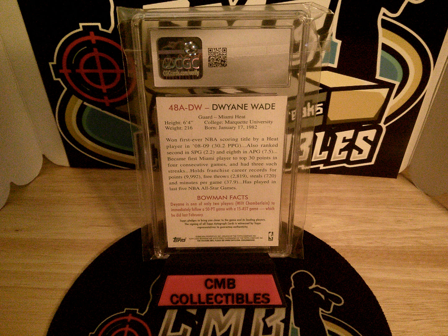 2009-10 Bowman '48 Autographs #48A-DW Dwayne Wade CGC 9 Auto 9