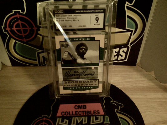2004 Upper Deck Legends Legendary Signatures #LS-MM Mercury Morris CGC 9 Auto 9