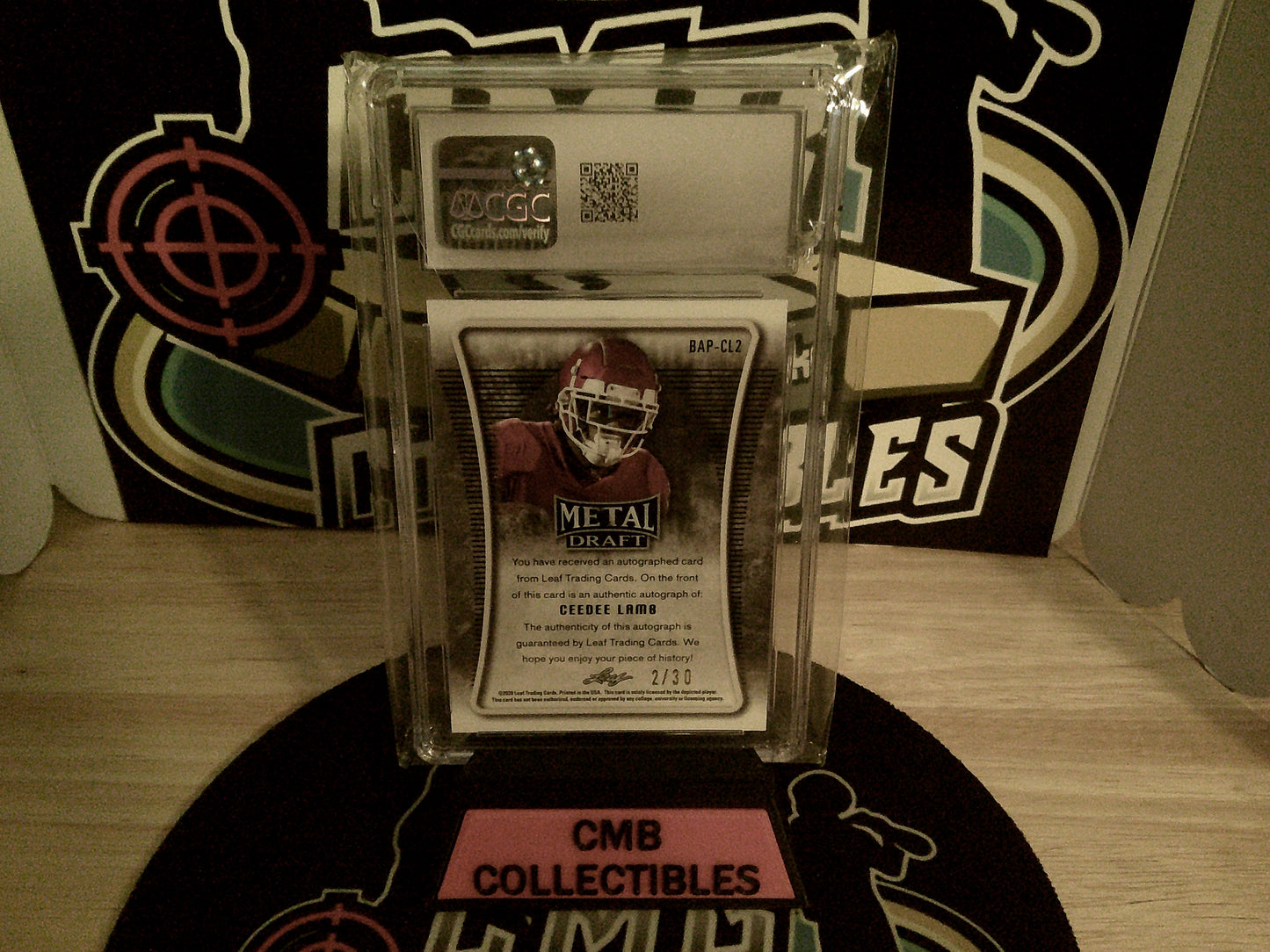 2020 Leaf Metal Draft Portrait Autographs 2/30 #BAP-CL2 CeeDee Lamb Purple Marble CGC 9 Auto 10