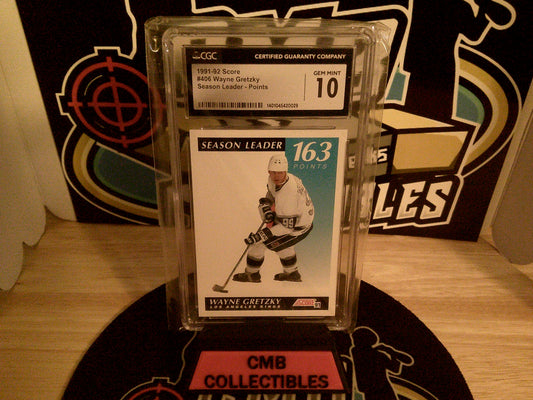 1991-92 Score #406 Wayne Gretzky Season Leader-Points CGC 10