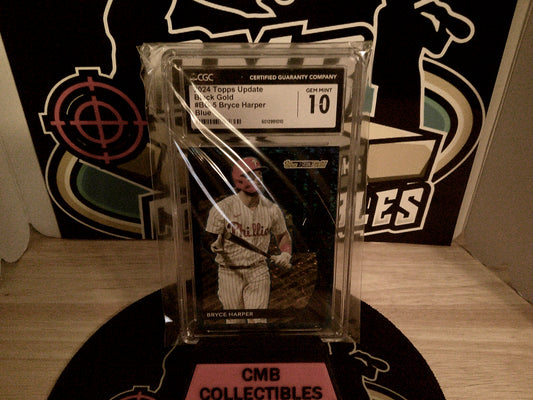 2024 Topps Update Black Gold #BG-5 Bryce Harper Blue CGC 10