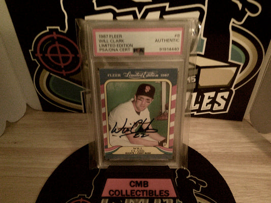 1987 Fleer Will Clark Limited Edition PSA/DNA Cert #8 PSA Authentic